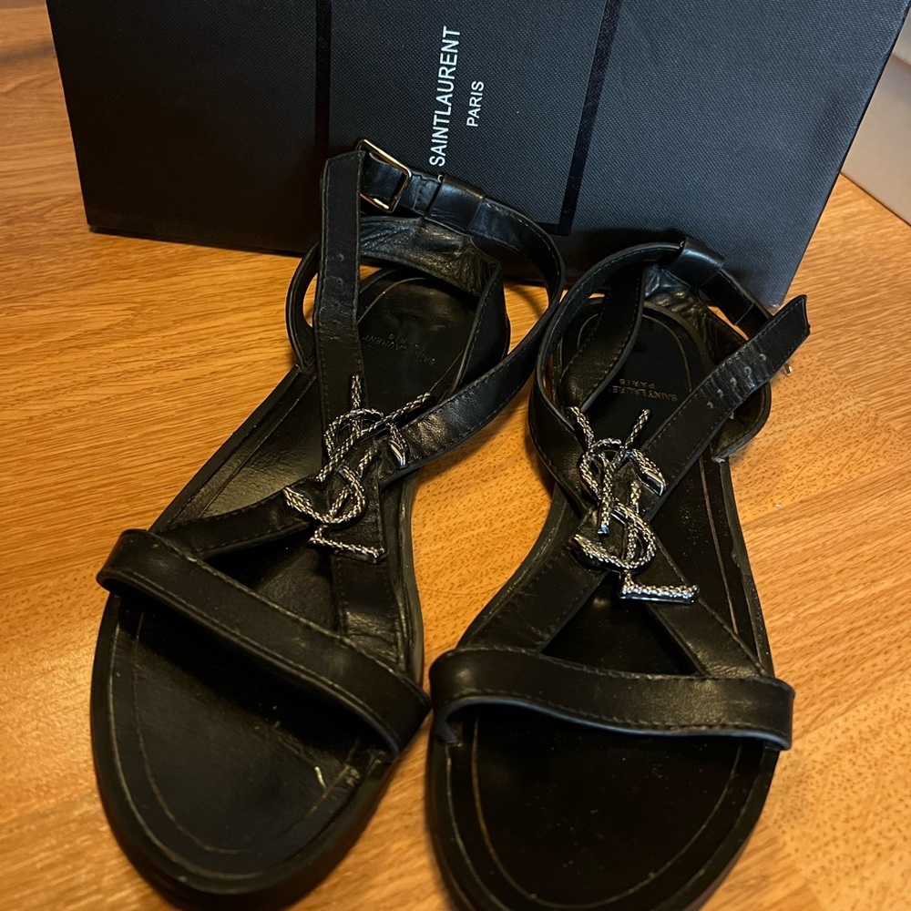 YSL black sandals